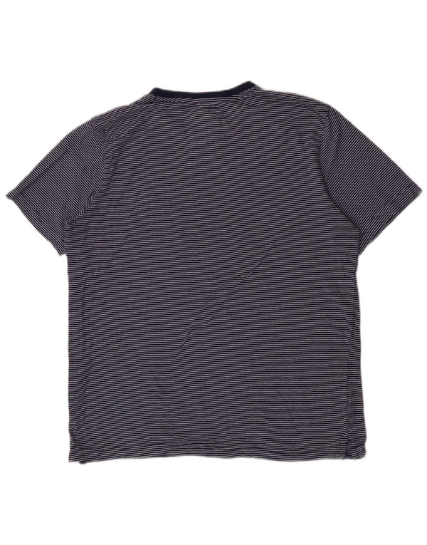 Crew Clothing Herre T-Shirt Top XL Blå Stribet Bomuld