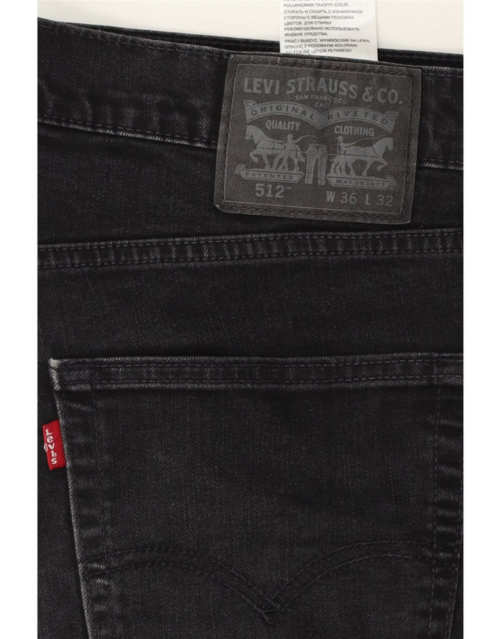 Levi's Herre Slim Tapered Jeans W36 L32 Sort Bomuld