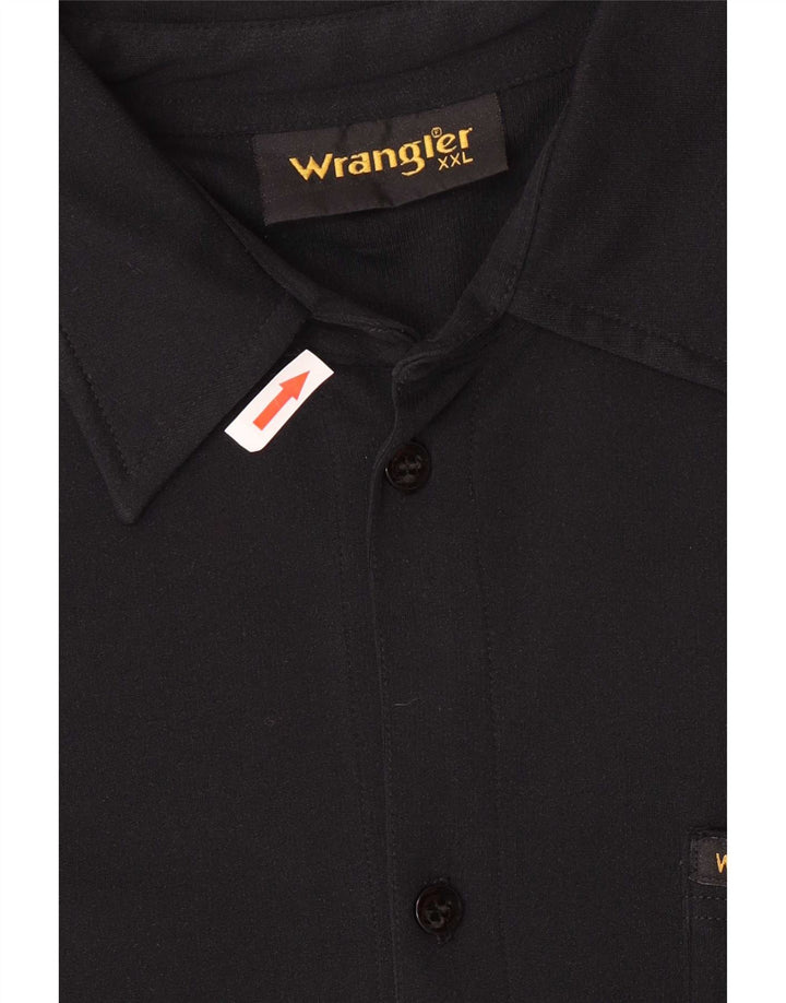 Wrangler kortærmet herreskjorte 2XL sort polyamid