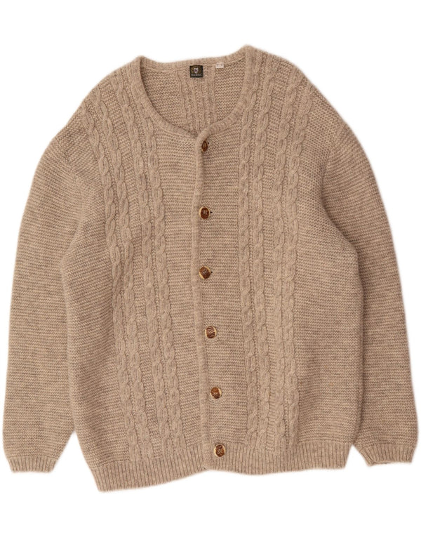 OS Trachten Herre Cardigan Sweater EU 50 3XL Beige Ny Uld
