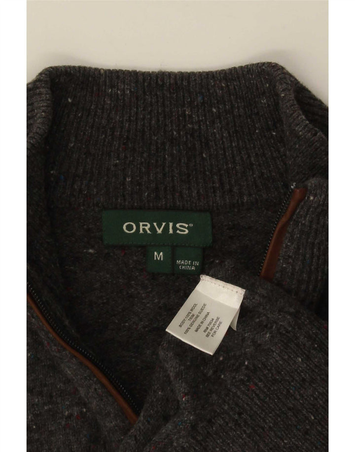 Orvis Herre trøje med lynlåshals mellemgrå flekket uld