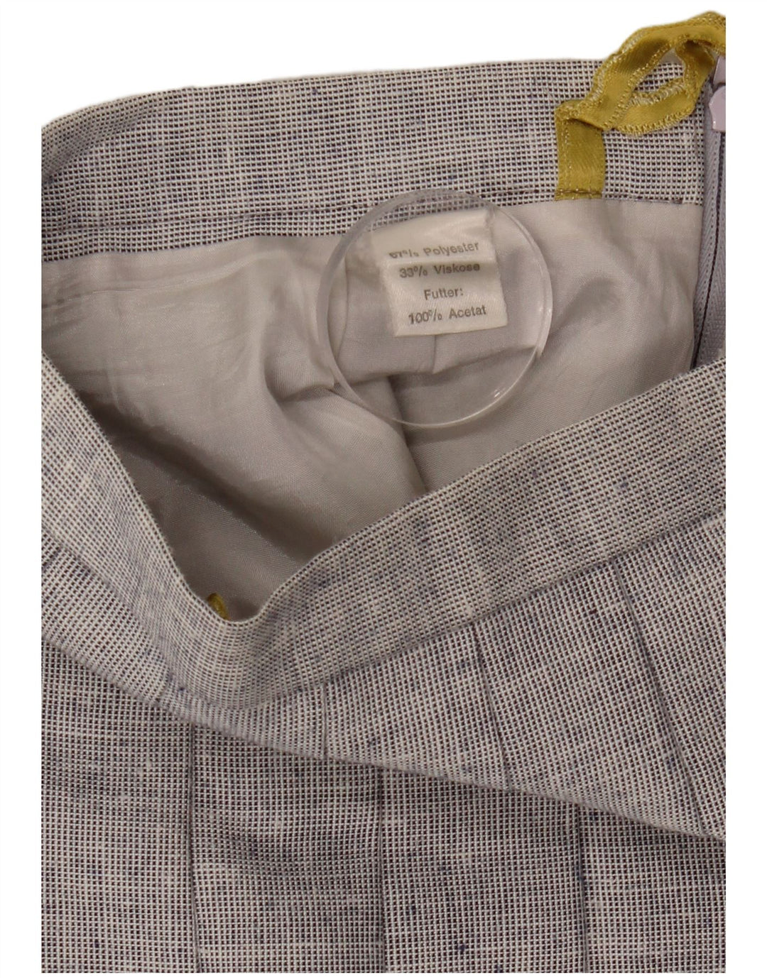 Vintage midi-kniv plisseret nederdel W26 lille grå polyester