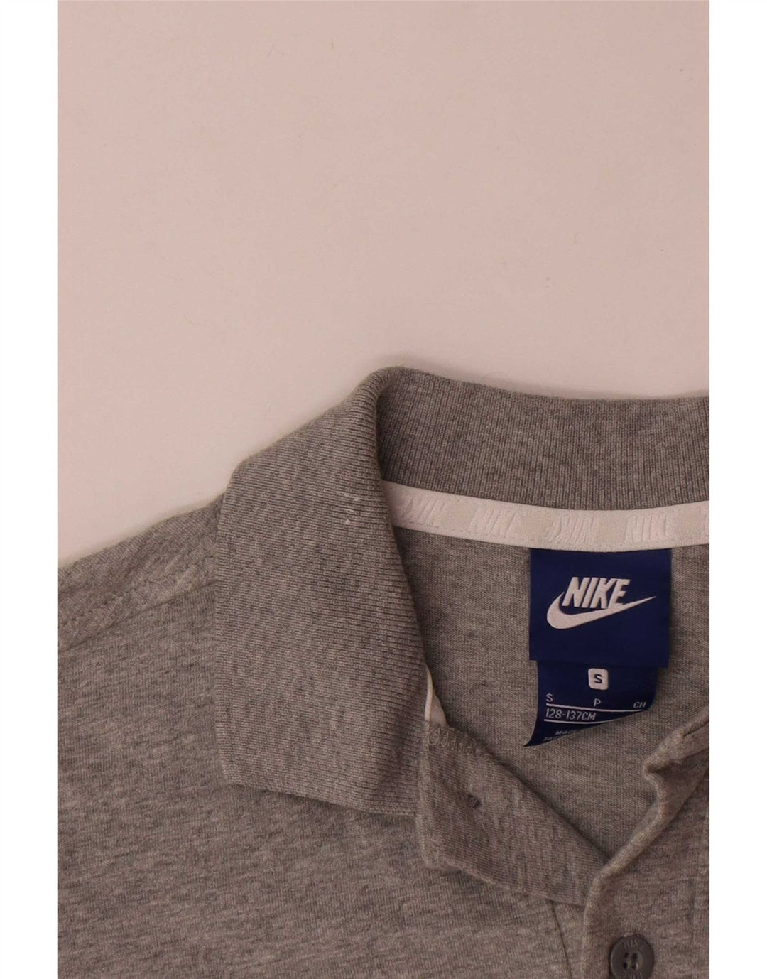 Nike drenge poloskjorte 8-9 år lille grå flækket bomuld