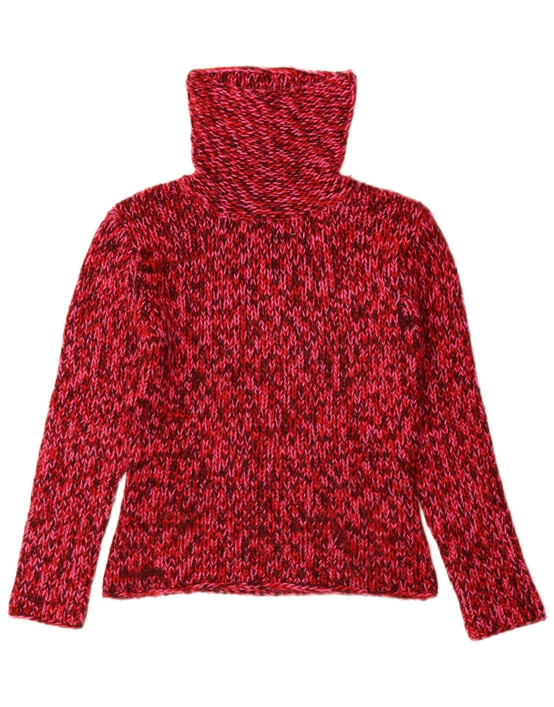 Raspberry Collection Dame Rullehals Sweater UK 12 Medium Red