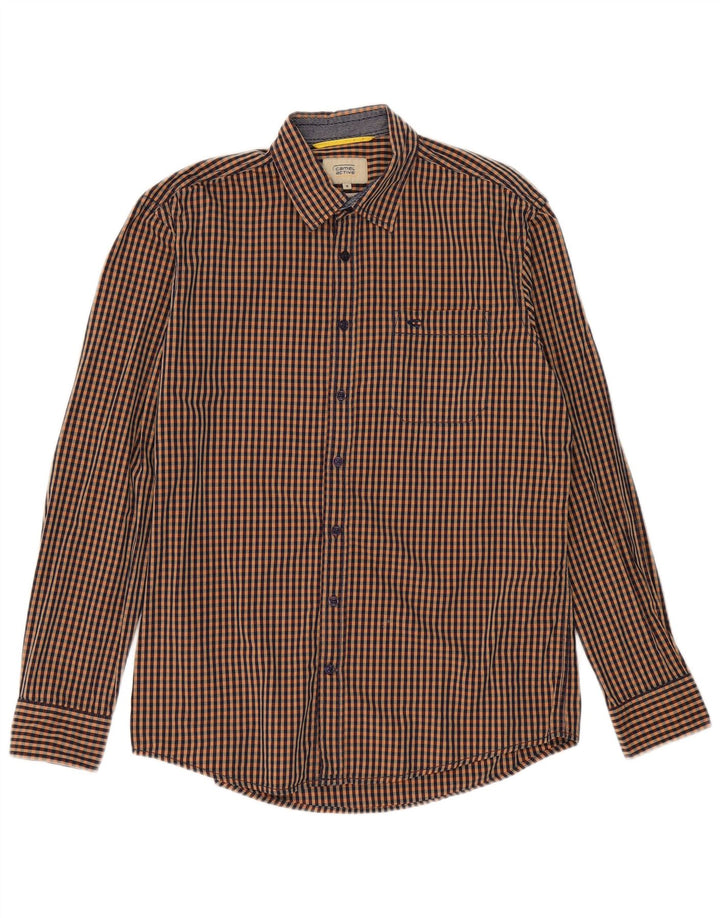 Camel Active Herre Regular Fit skjorte Medium Brun Gingham Cotton