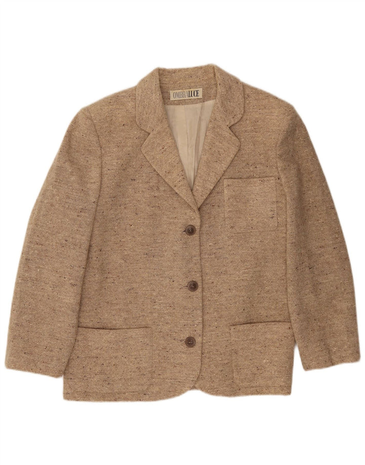 Ombraluce Dame 3-knaps blazerjakke IT 48 XL Beige Flecked