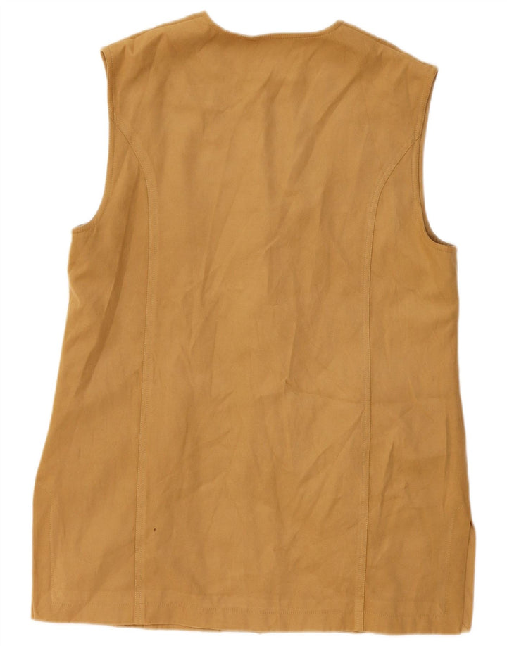 VINTAGE Dame Ruskind Gilet UK 18 XL Beige