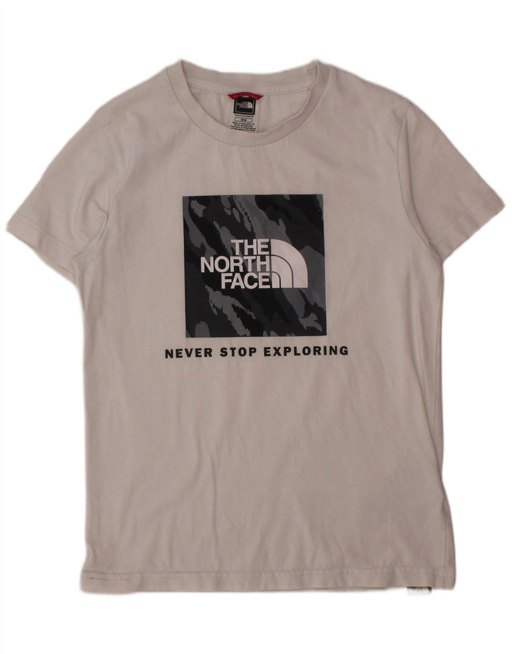 THE NORTH FACE Drenge Grafisk T-Shirt Top 9-10 år Medium Hvid