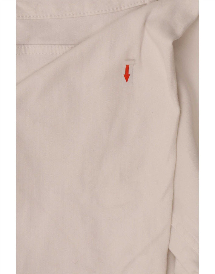 Marks & Spencer Womens Cropped Jeans UK 12 Medium W28 L23 White Bomuld