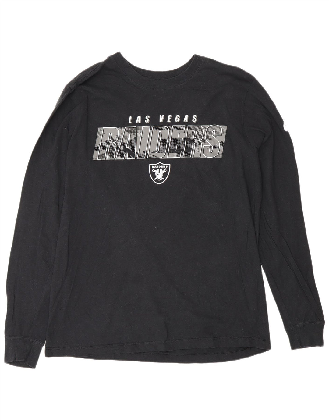 Nike Herre Las Vegas Raiders Grafisk Top Langærmet Medium Sort Bomuld