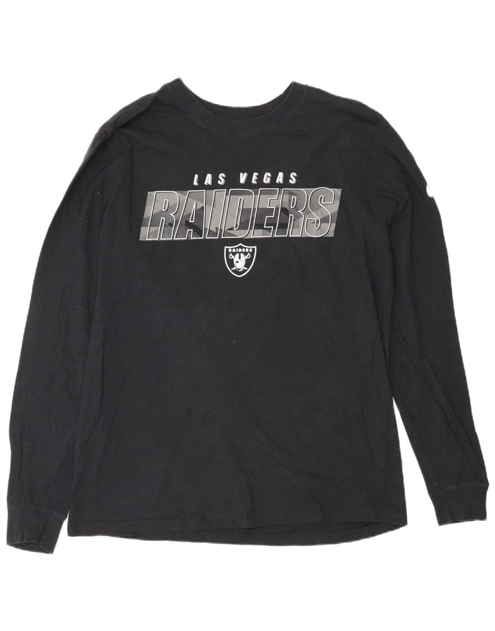 Nike Herre Las Vegas Raiders Grafisk Top Langærmet Medium Sort Bomuld