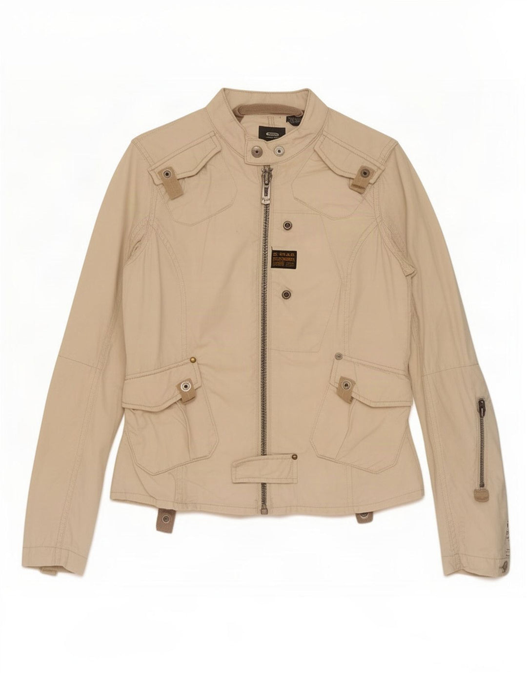 G-Star Womens Utility Jacket UK 6 XS Beige Bomuld