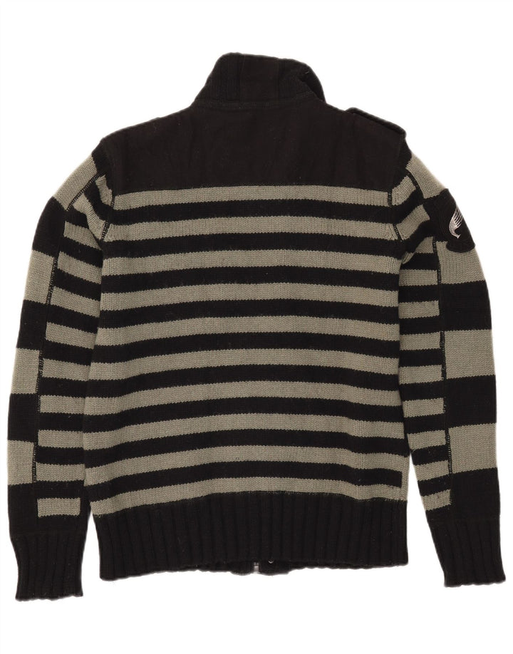 Jack & Jones Herre militær cardigan sweater med fuld lynlås mellem sort stribet