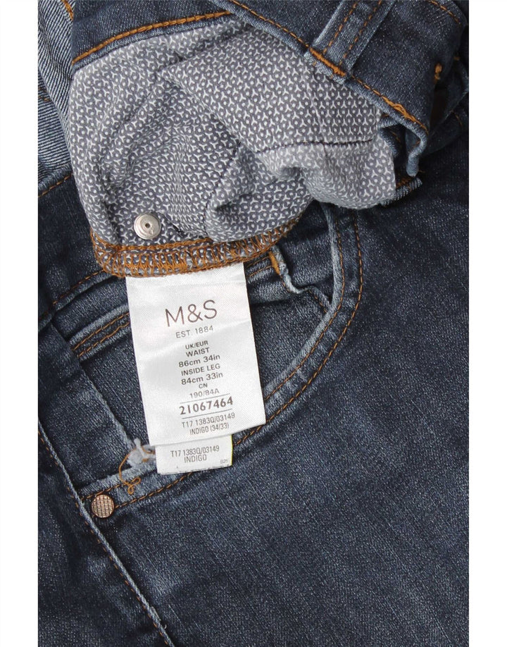 Marks & Spencer Skinny Jeans til mænd W34 L33 Blå bomuld