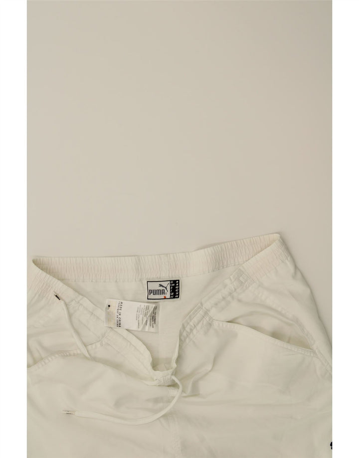PUMA Womens Sport Shorts UK 14 Large White Polyester Vintage Puma and Second-Hand Puma from Messina Hembry 