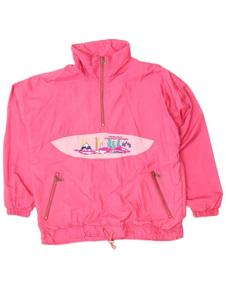 Loffler Dame Oversized grafisk regnjakke IT 44 Medium Pink Polyamid