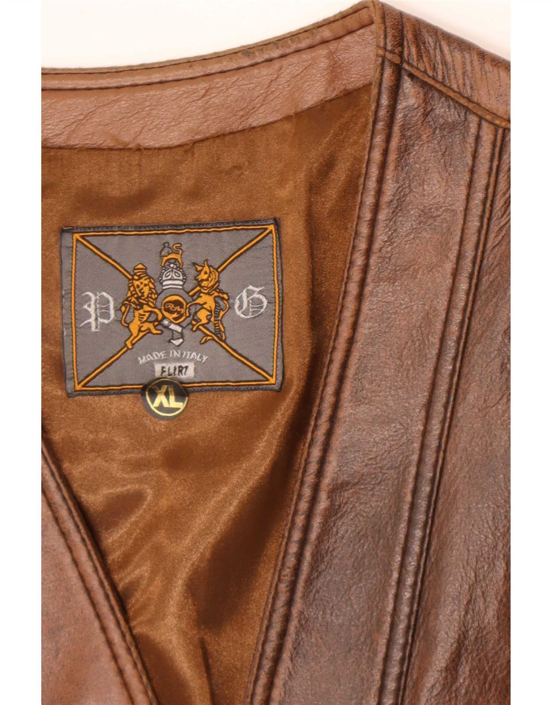 Vintage herre lædervest XL brun