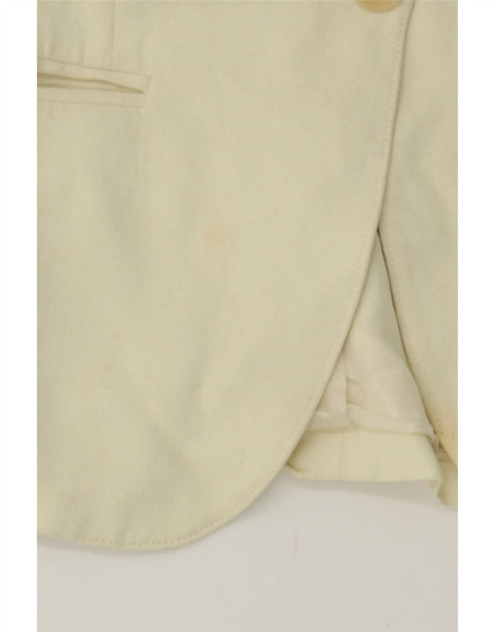 UMBERTO GINOCCHIETTI Womens 1 Button Blazer Jacket IT 42 Medium Off White Vintage Umberto Ginocchietti and Second-Hand Umberto Ginocchietti from Messina Hembry 
