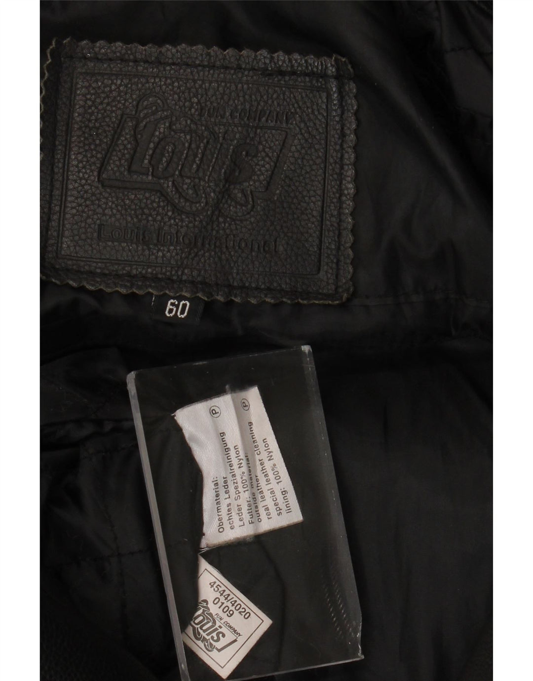 Louis Herre Læder Biker Jacket UK 42 XL Sort Læder
