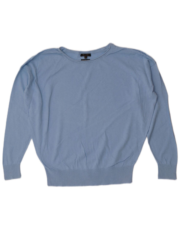 Massimo Dutti Dame Oversized Boat Neck Jumper Sweater UK 6 XS Blå