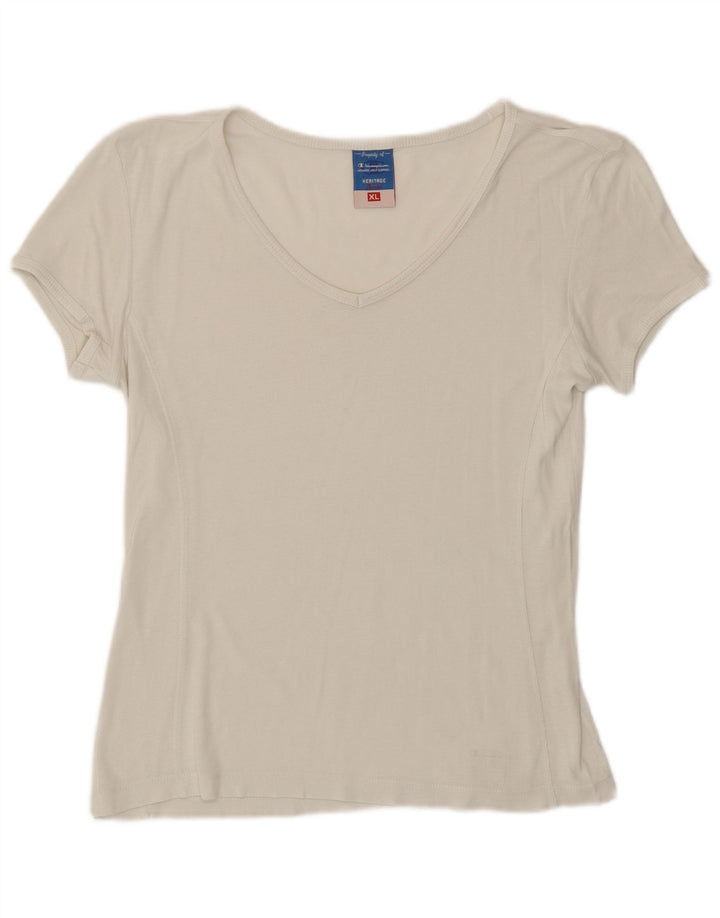 Champion Womens Heritage Classics T-Shirt Top UK 18 XL Hvid