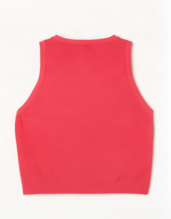 Zara Womens Crop Vest Top UK 8 Small Pink Viscose