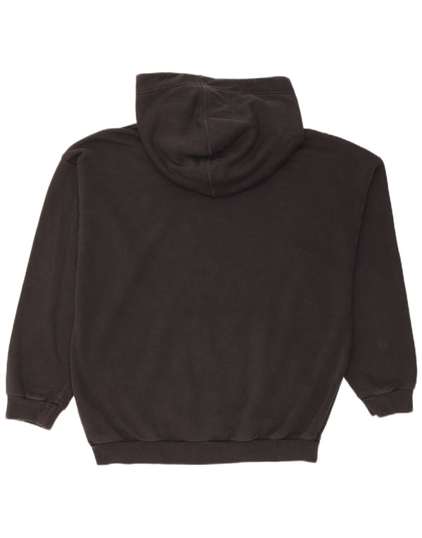Adidas Dame Grafisk Oversized Hoodie Jumper UK 14 Medium Sort Bomuld