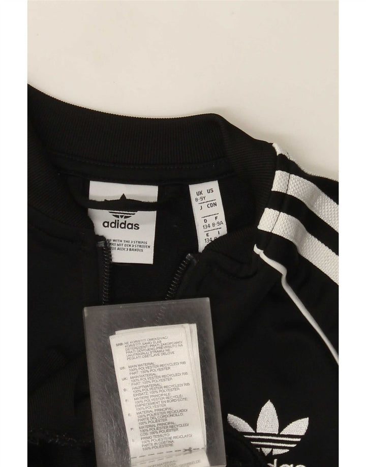 Adidas Drenge Træningsdragt Topjakke 8-9 År Sort Polyester