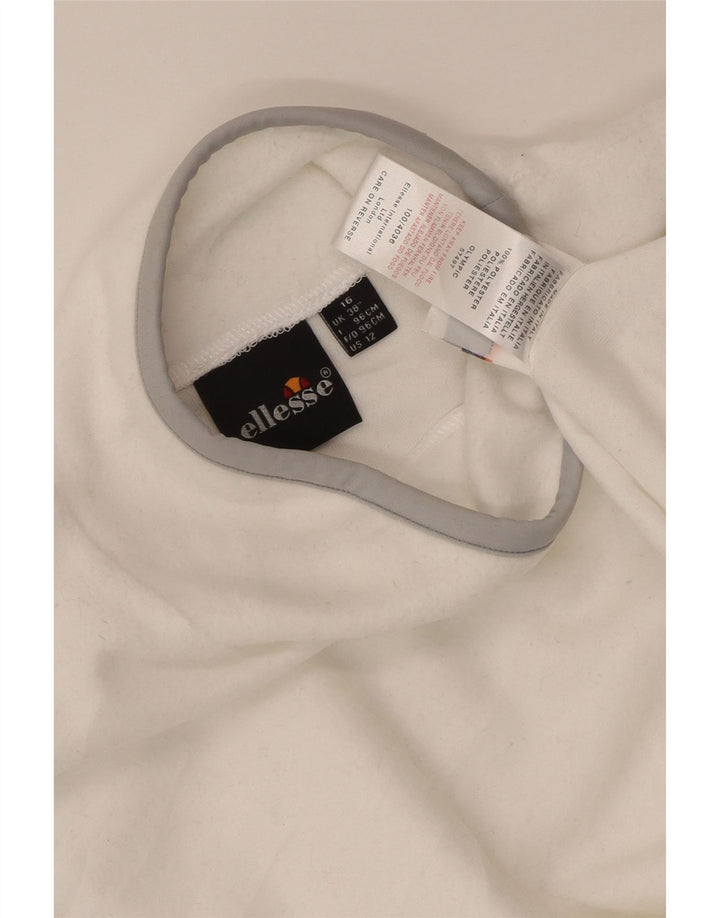 Ellesse Dame Fleece Jumper UK 16 Large White Polyester