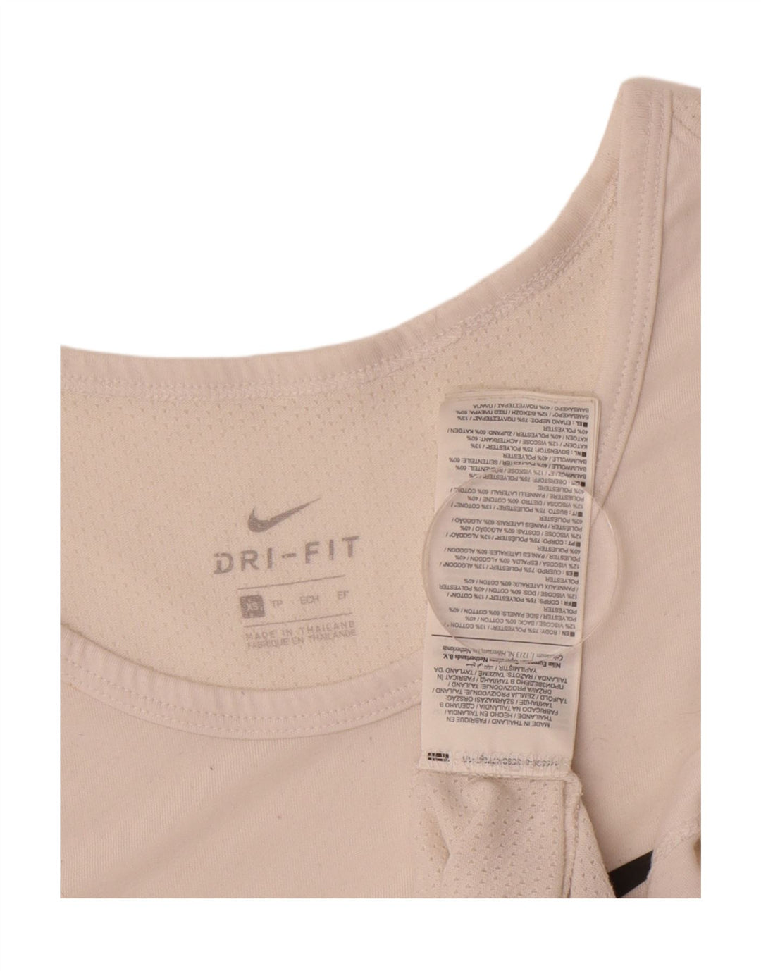 NIKE Mens Dri Fit Graphic Vest Top XS White Polyester Vintage Nike and Second-Hand Nike from Messina Hembry 