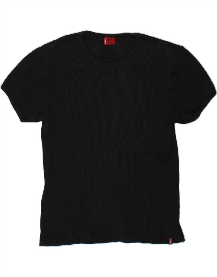 LEVI'S Womens T-Shirt Top UK 14 Large Black Cotton Vintage Levi's and Second-Hand Levi's from Messina Hembry 