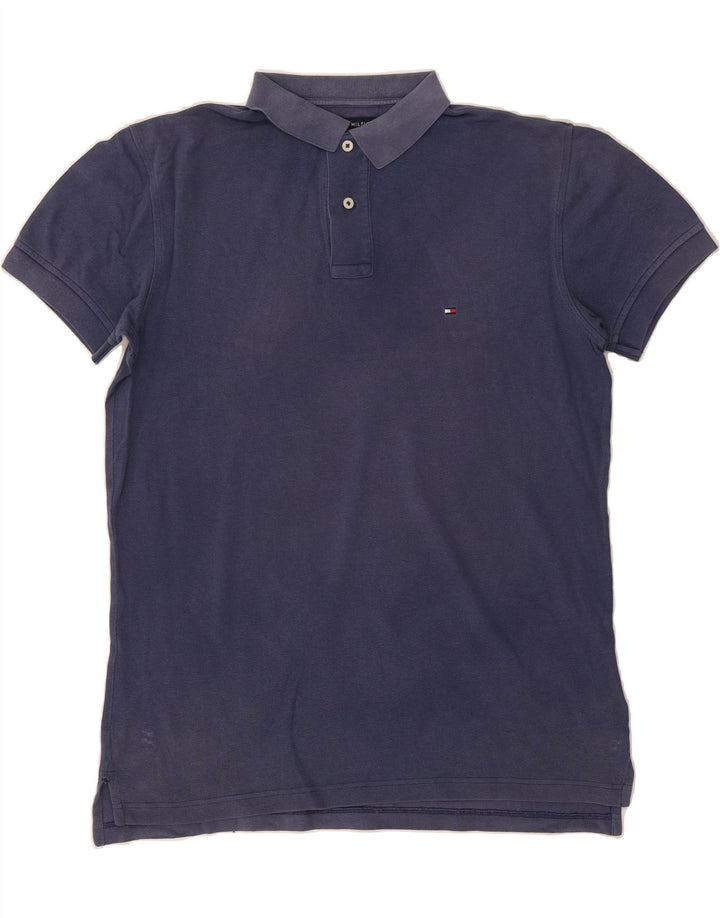TOMMY HILFIGER Mens Polo Shirt Medium Navy Blue Cotton Vintage Tommy Hilfiger and Second-Hand Tommy Hilfiger from Messina Hembry 