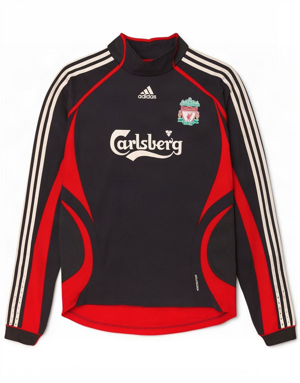 Adidas Herre Liverpool Grafisk Top Langærmet UK 44/46 Large Navy Blue