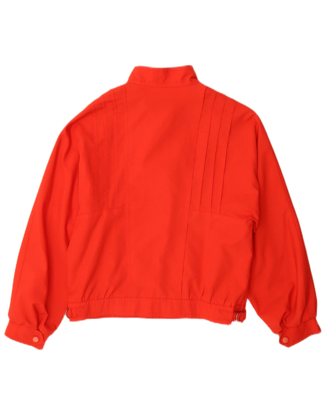 Vintage Dame Dobbeltradet Bomber Jacket UK 12 Medium Rød Polyester