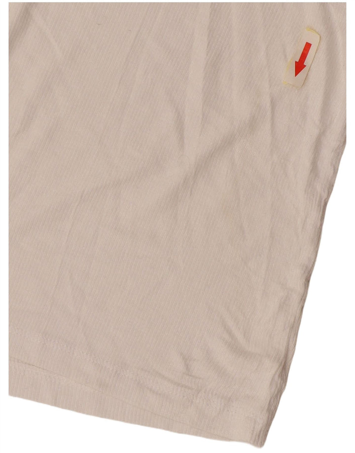 Tommy Hilfiger Dame Crop Vest Top UK 12 Medium White Modal
