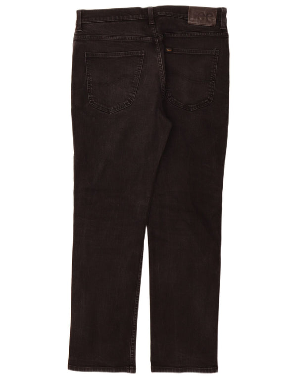 Lee Mens Brooklyn Straight Jeans W34 L30 Sort Bomuld