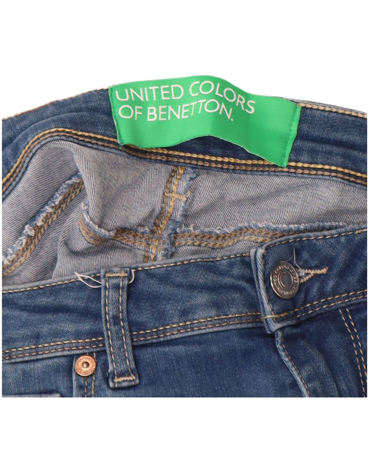 BENETTON Dame Skinny Jeans W32 L31 Blå Bomuld