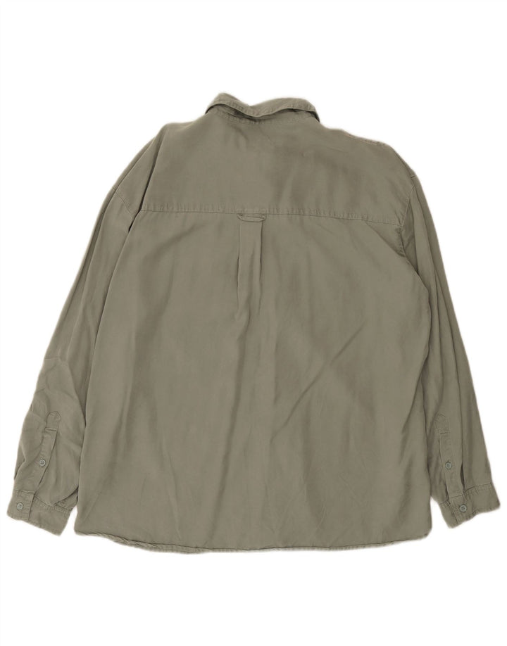 Fat Face Womens Oversized Shirt UK 16 Large Green Lyocell