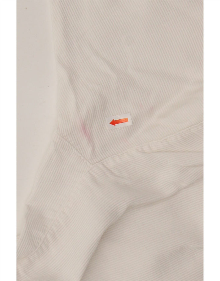 LES COPAINS Dame Crop Corduroy Shirt Bluse UK 12 Medium White Floral