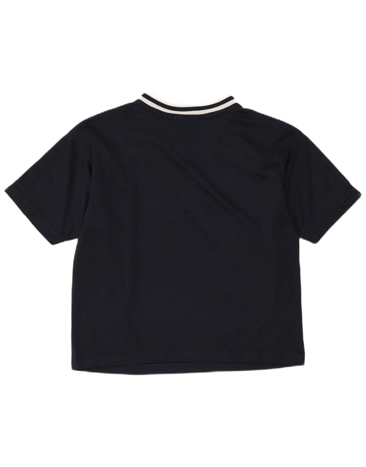 CHAMPION Dame Oversized grafisk T-shirt Top UK 10 Small Navy Blue