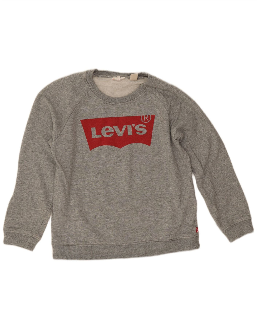 Levi's Dame Grafisk Oversized Sweatshirt Jumper UK 10 Lille Grå Bomuld