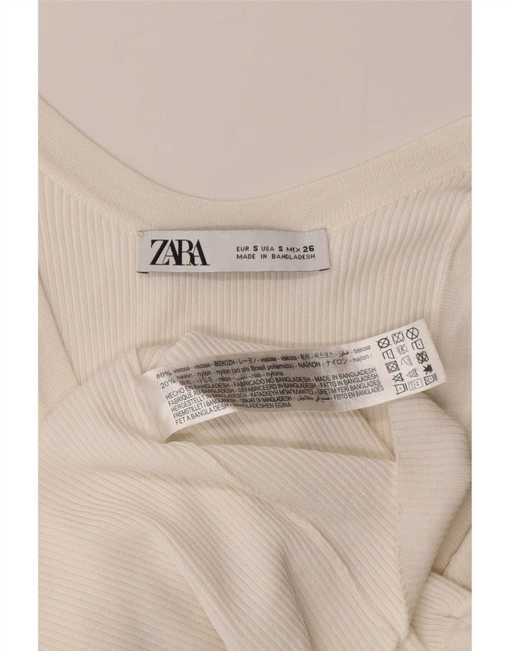 Zara Damevest Top UK 8 Small White Viscose