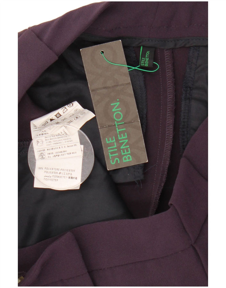 Benetton Dame Slim Chino Bukser IT 42 Medium W30 L28 Lilla Polyester