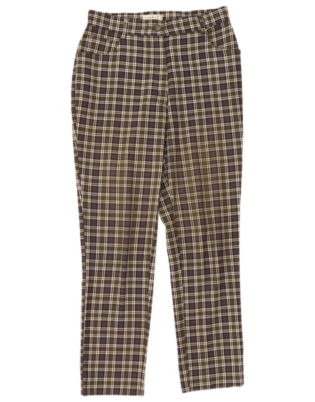 Hennes Dame Slim Casual Bukser EU 38 Medium W28 L28 Grøn ternet