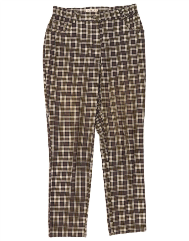 Hennes Dame Slim Casual Bukser EU 38 Medium W28 L28 Grøn ternet