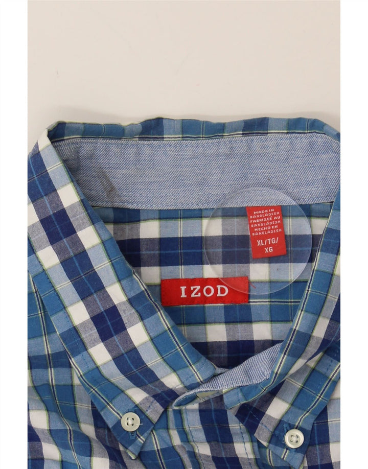 IZOD Mens Big & Tall Short Sleeve Shirt XL Blue Check Vintage Izod and Second-Hand Izod from Messina Hembry 