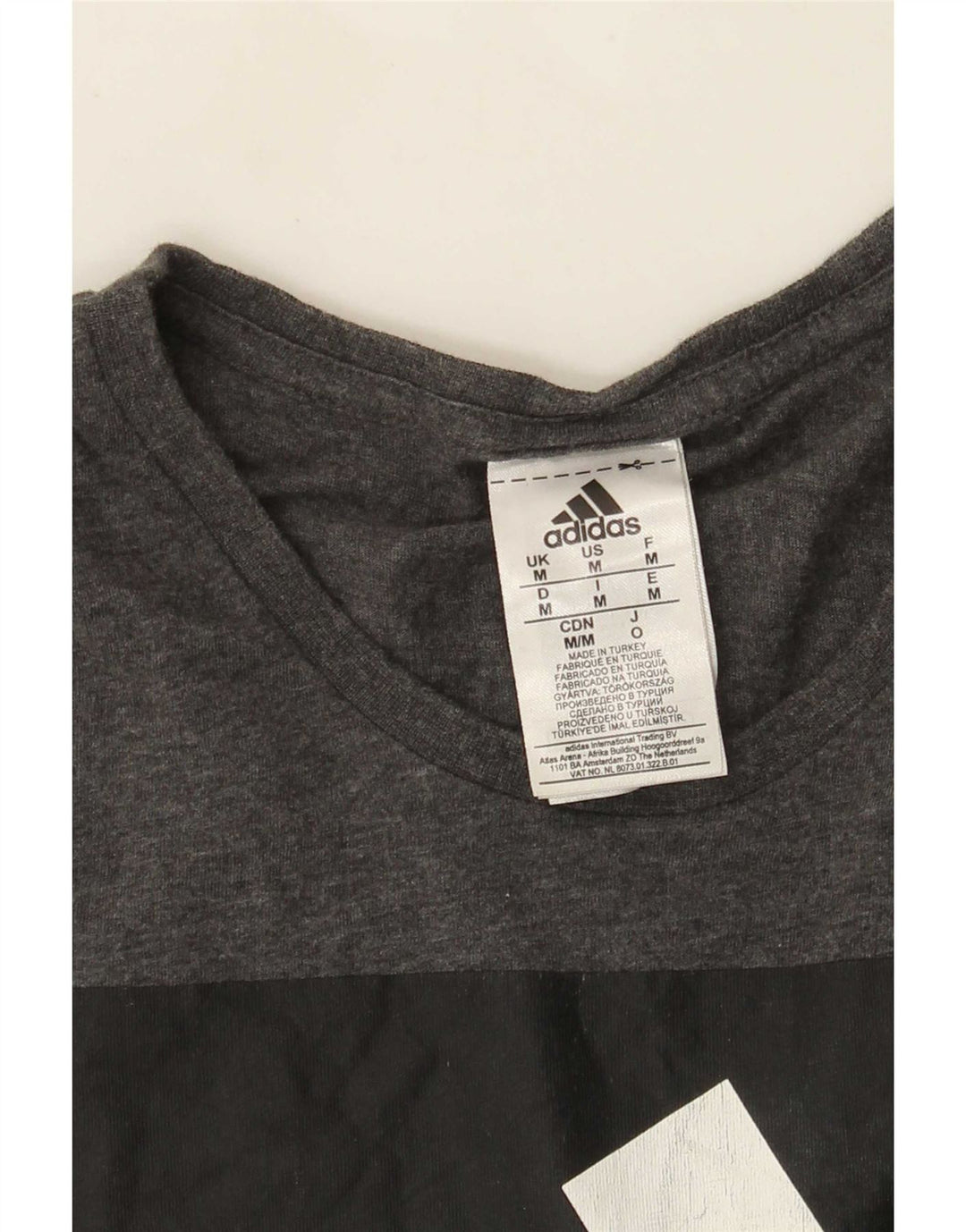 Adidas Herre grafisk T-shirt top mellemgrå bomuld