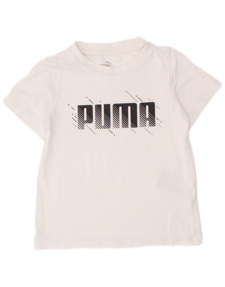Puma drenge grafisk t-shirt top 5-6 år hvid bomuld