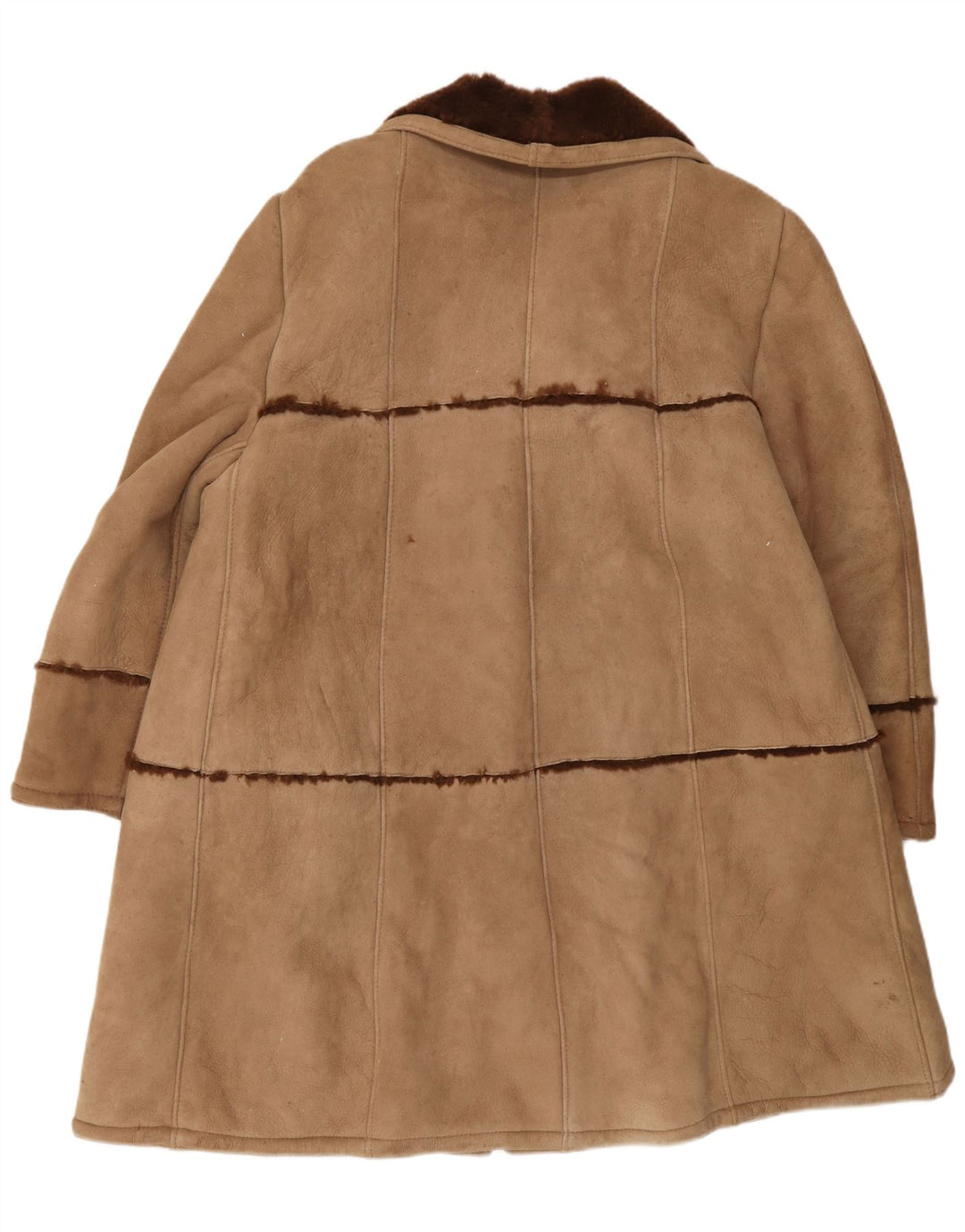 Vintage Dame Shearling Coat UK 16 Large Beige