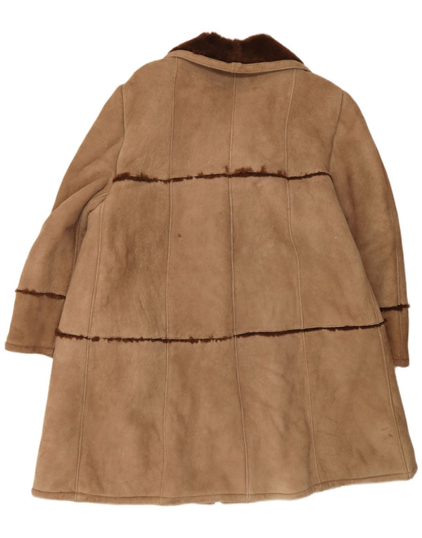 Vintage Dame Shearling Coat UK 16 Large Beige